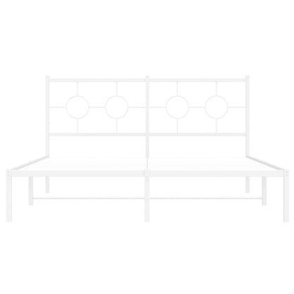 Giroletto con Testiera Metallo Bianco 160x200 cm | homemem39