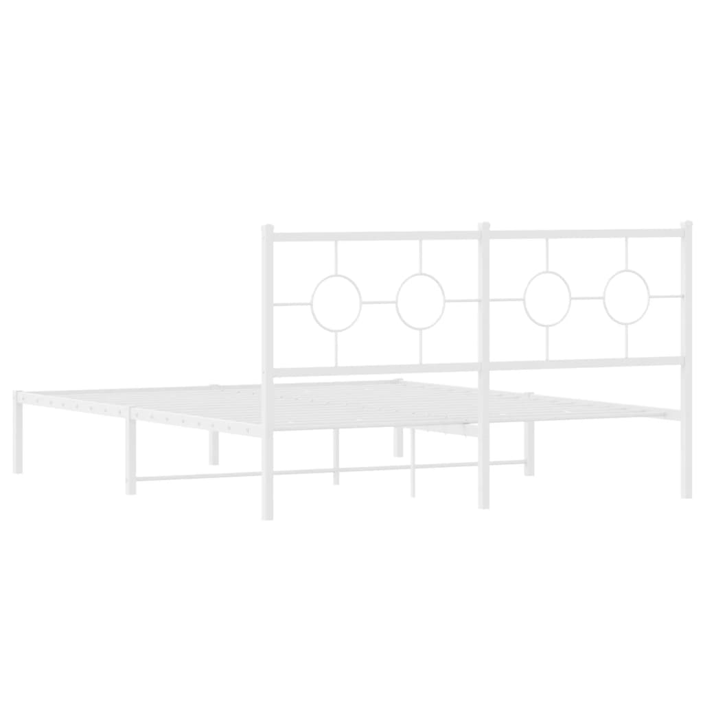 Giroletto con Testiera Metallo Bianco 160x200 cm