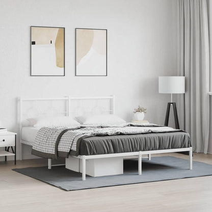 Giroletto con Testiera Metallo Bianco 160x200 cm | homemem39