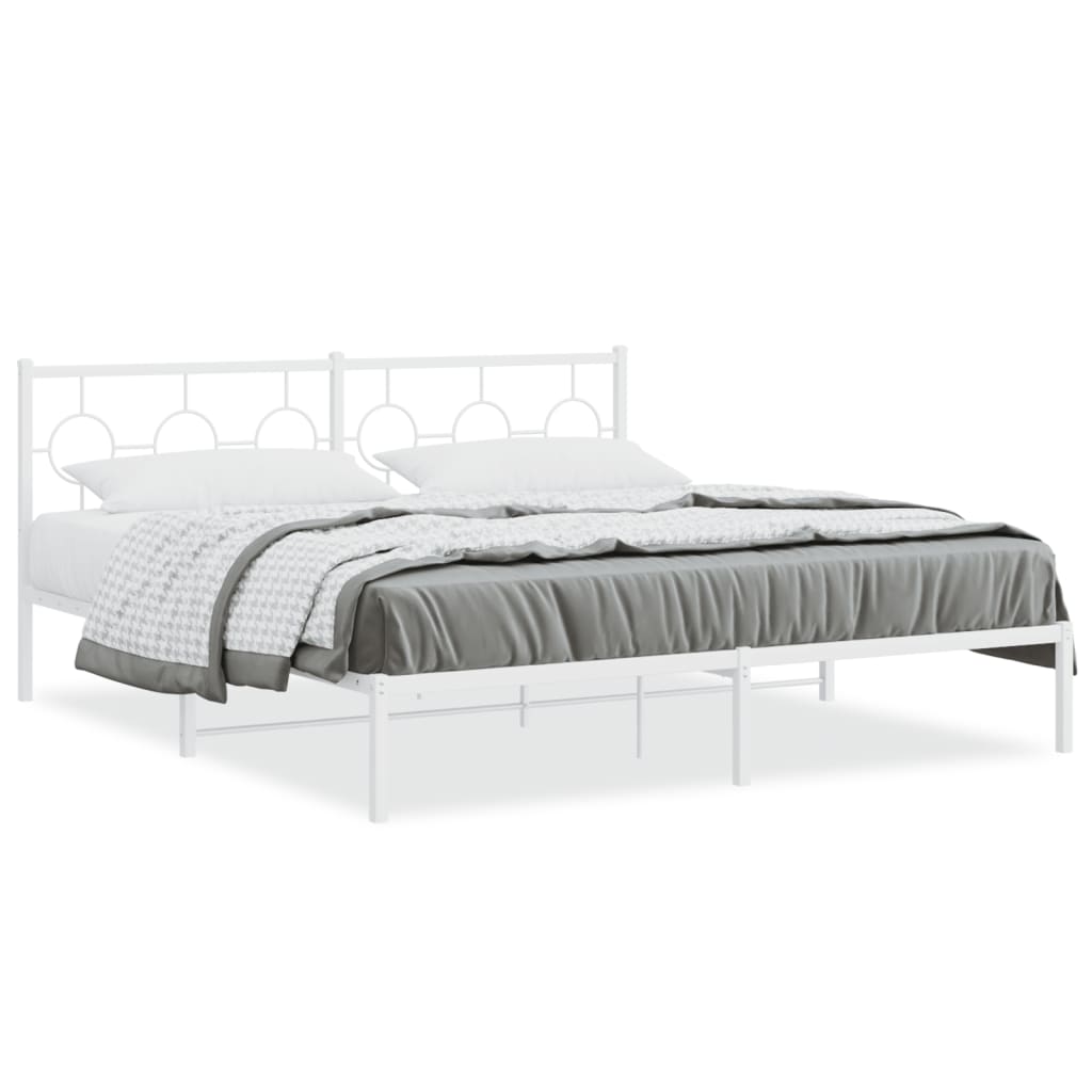 Giroletto con Testiera Metallo Bianco 183x213 cm | homemem39