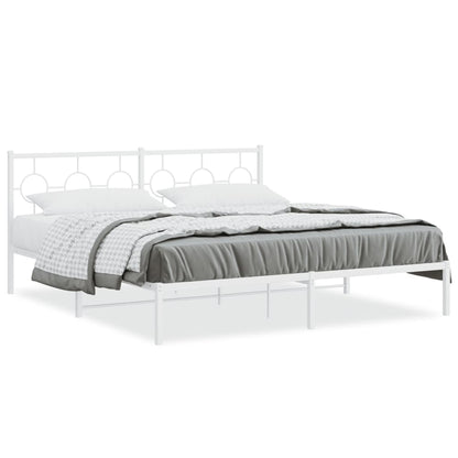 Giroletto con Testiera Metallo Bianco 183x213 cm | homemem39