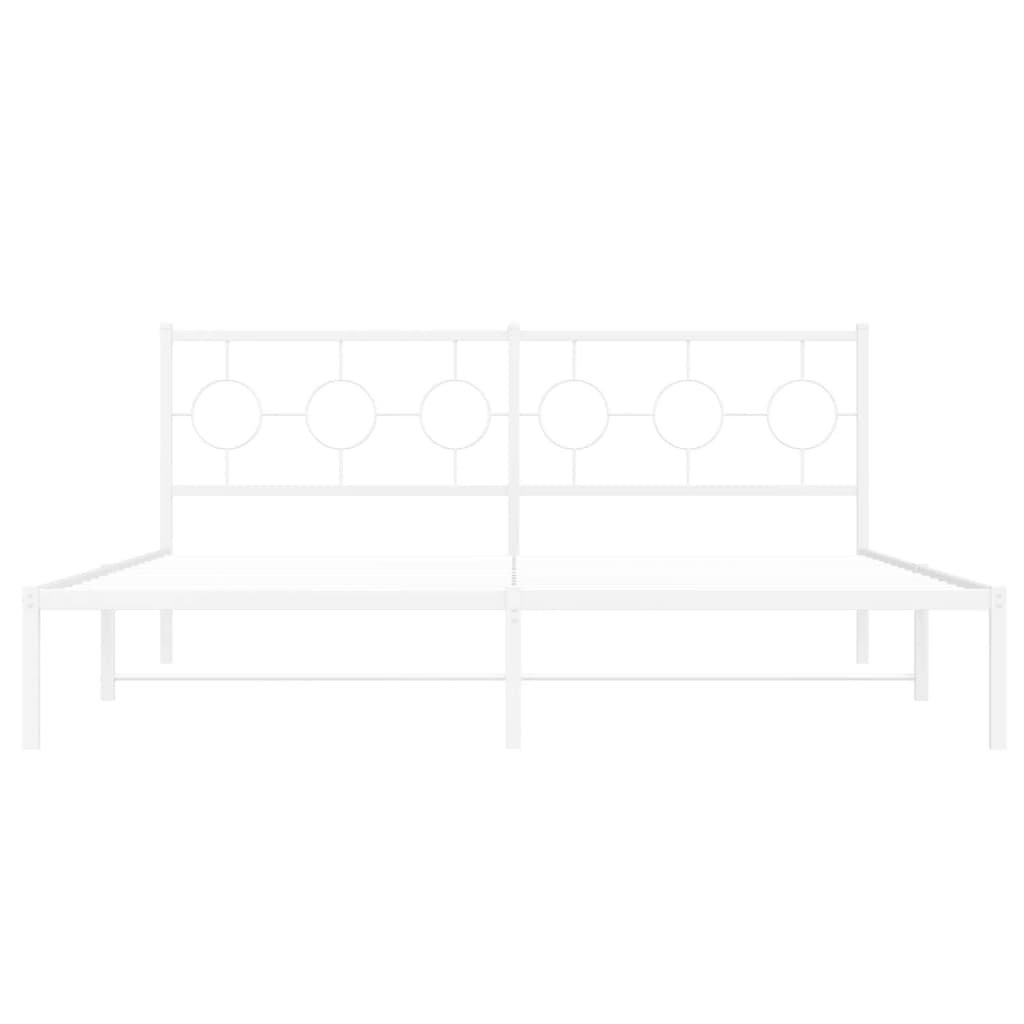 Giroletto con Testiera Metallo Bianco 183x213 cm | homemem39