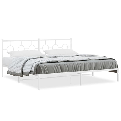 Giroletto con Testiera Metallo Bianco 193x203 cm