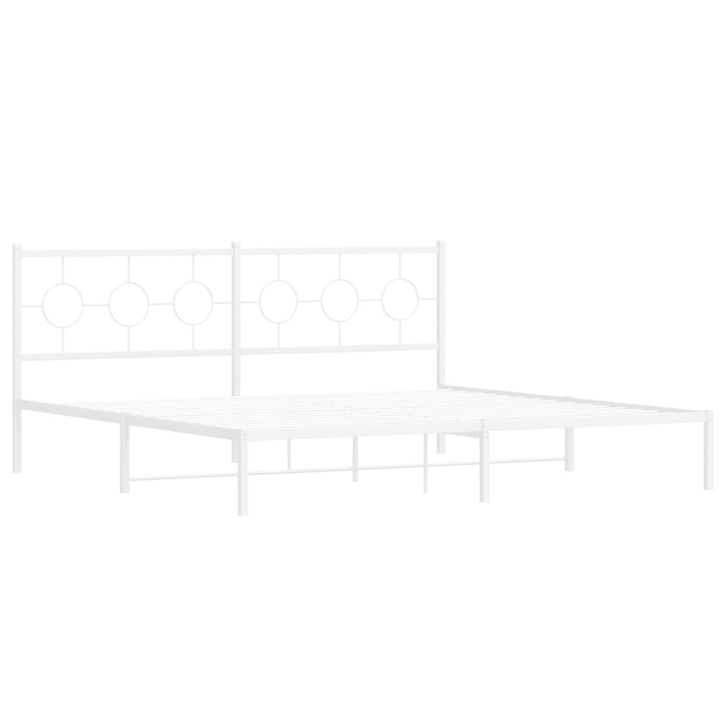Giroletto con Testiera Metallo Bianco 193x203 cm | homemem39