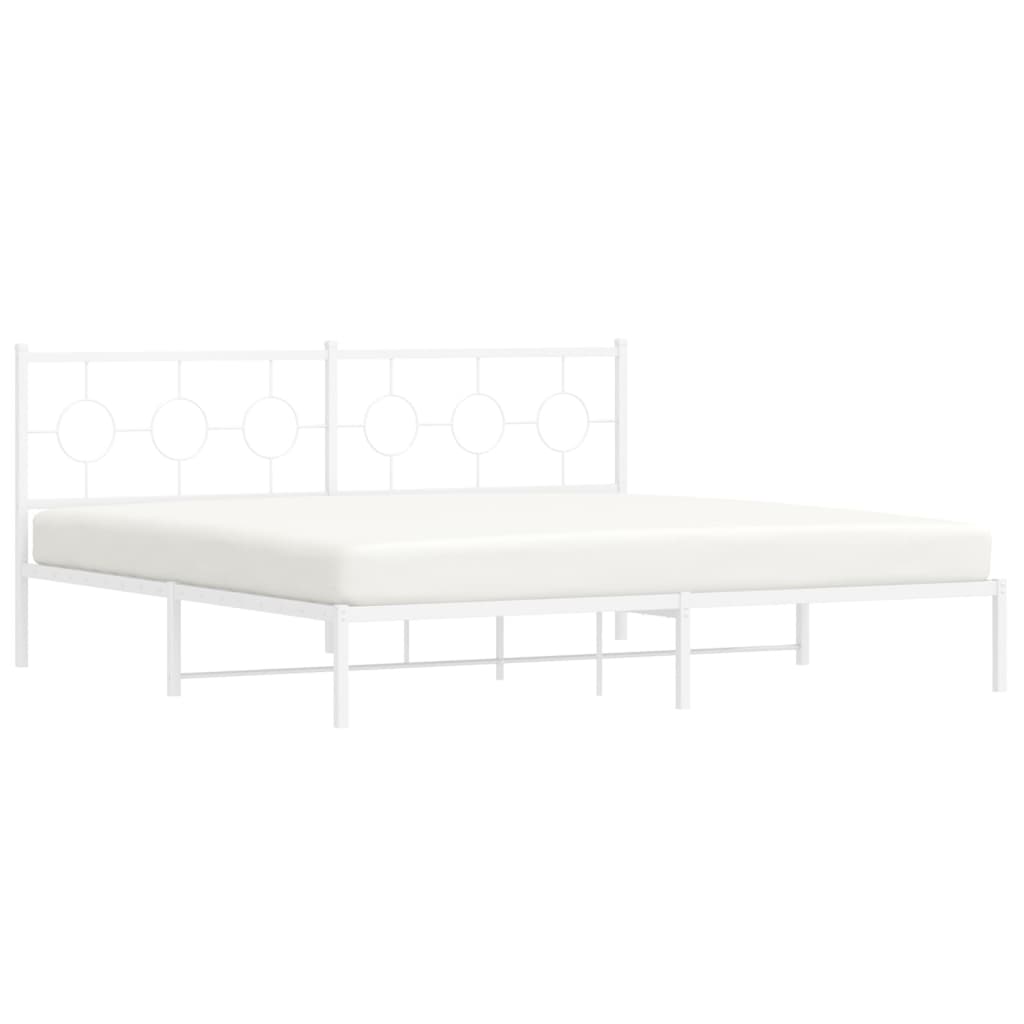 Giroletto con Testiera Metallo Bianco 193x203 cm