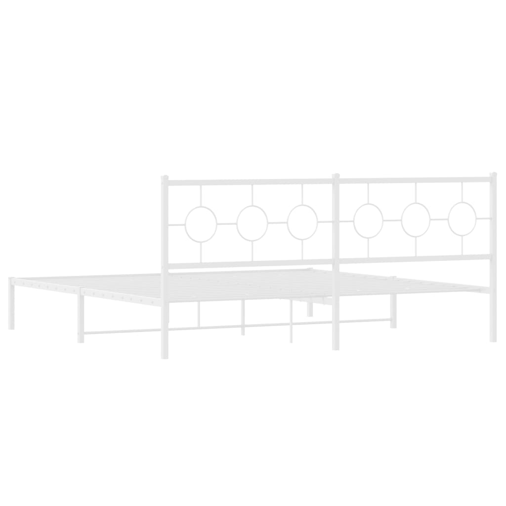 Giroletto con Testiera Metallo Bianco 193x203 cm