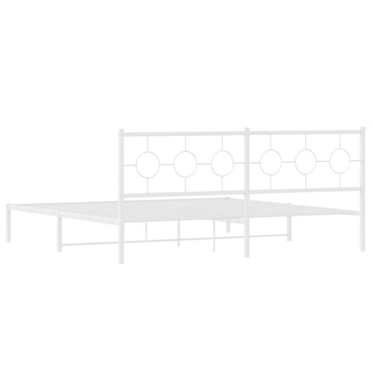 Giroletto con Testiera Metallo Bianco 193x203 cm