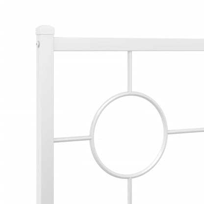 Giroletto con Testiera Metallo Bianco 193x203 cm