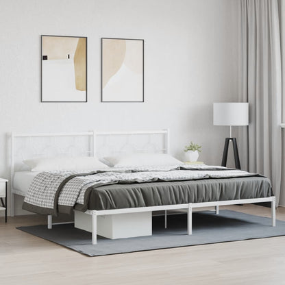 Giroletto con Testiera Metallo Bianco 193x203 cm | homemem39