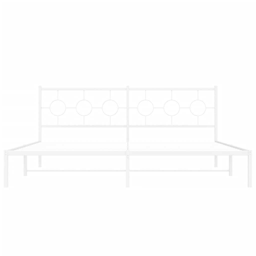 Giroletto con Testiera Metallo Bianco 200x200 cm - homemem39