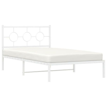 Giroletto con Testiera e Pediera Metallo Bianco 107x203 cm