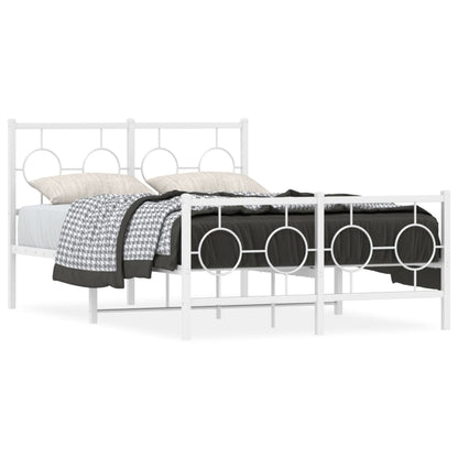 Giroletto con Testiera e Pediera Metallo Bianco 120x190 cm | homemem39