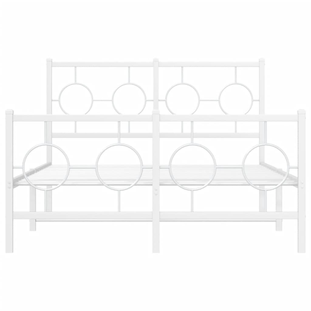 Giroletto con Testiera e Pediera Metallo Bianco 120x190 cm | homemem39