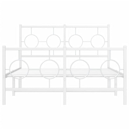 Giroletto con Testiera e Pediera Metallo Bianco 120x190 cm | homemem39
