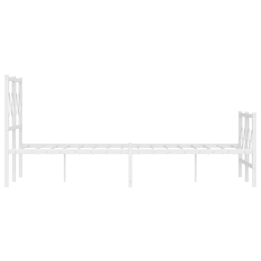 Giroletto con Testiera e Pediera Metallo Bianco 120x190 cm | homemem39