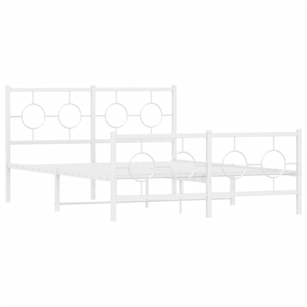 Giroletto con Testiera e Pediera Metallo Bianco 140x190 cm | homemem39