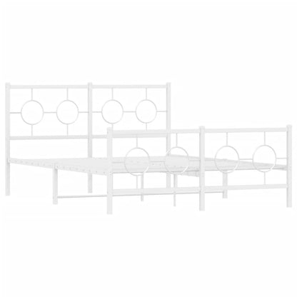 Giroletto con Testiera e Pediera Metallo Bianco 140x190 cm | homemem39