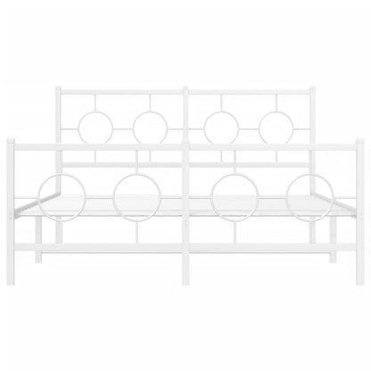 Giroletto con Testiera e Pediera Metallo Bianco 140x190 cm | homemem39