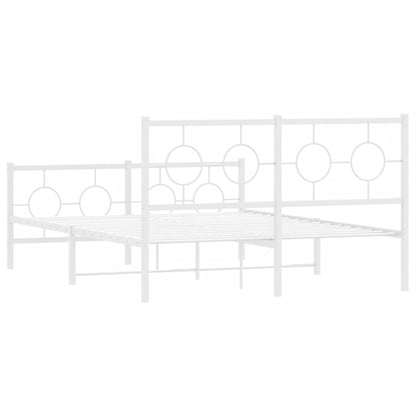 Giroletto con Testiera e Pediera Metallo Bianco 140x190 cm | homemem39