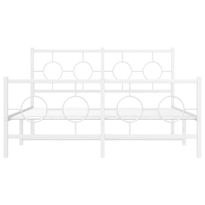Giroletto con Testiera e Pediera Metallo Bianco 140x200 cm | homemem39