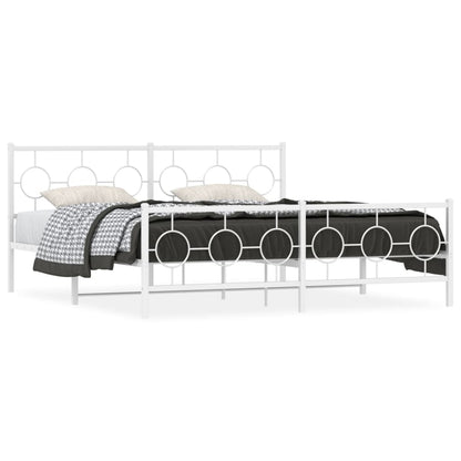 Giroletto con Testiera e Pediera Metallo Bianco 183x213 cm | homemem39