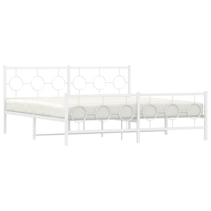 Giroletto con Testiera e Pediera Metallo Bianco 183x213 cm
