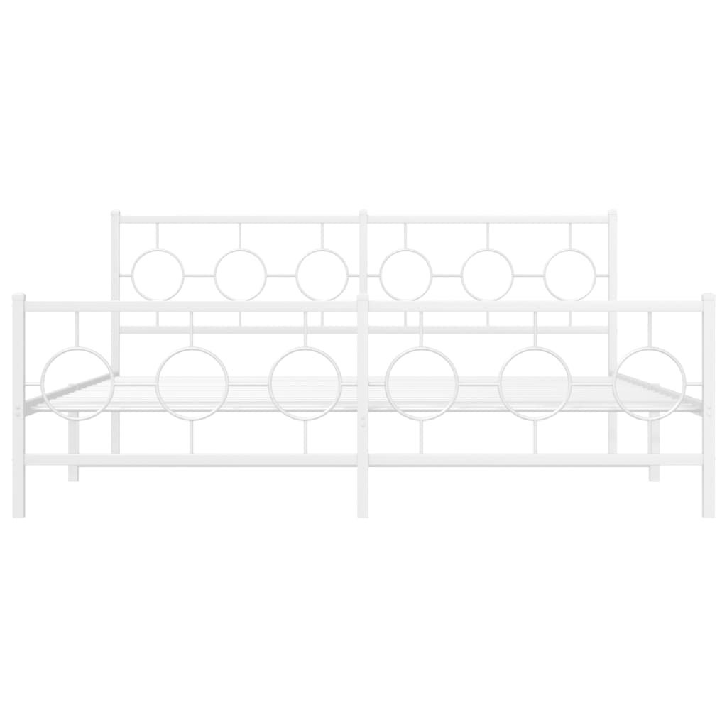 Giroletto con Testiera e Pediera Metallo Bianco 183x213 cm | homemem39
