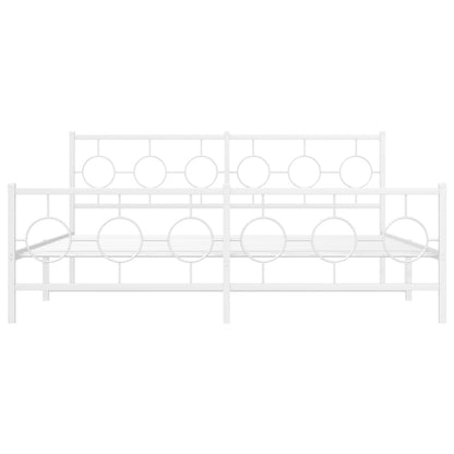 Giroletto con Testiera e Pediera Metallo Bianco 183x213 cm | homemem39