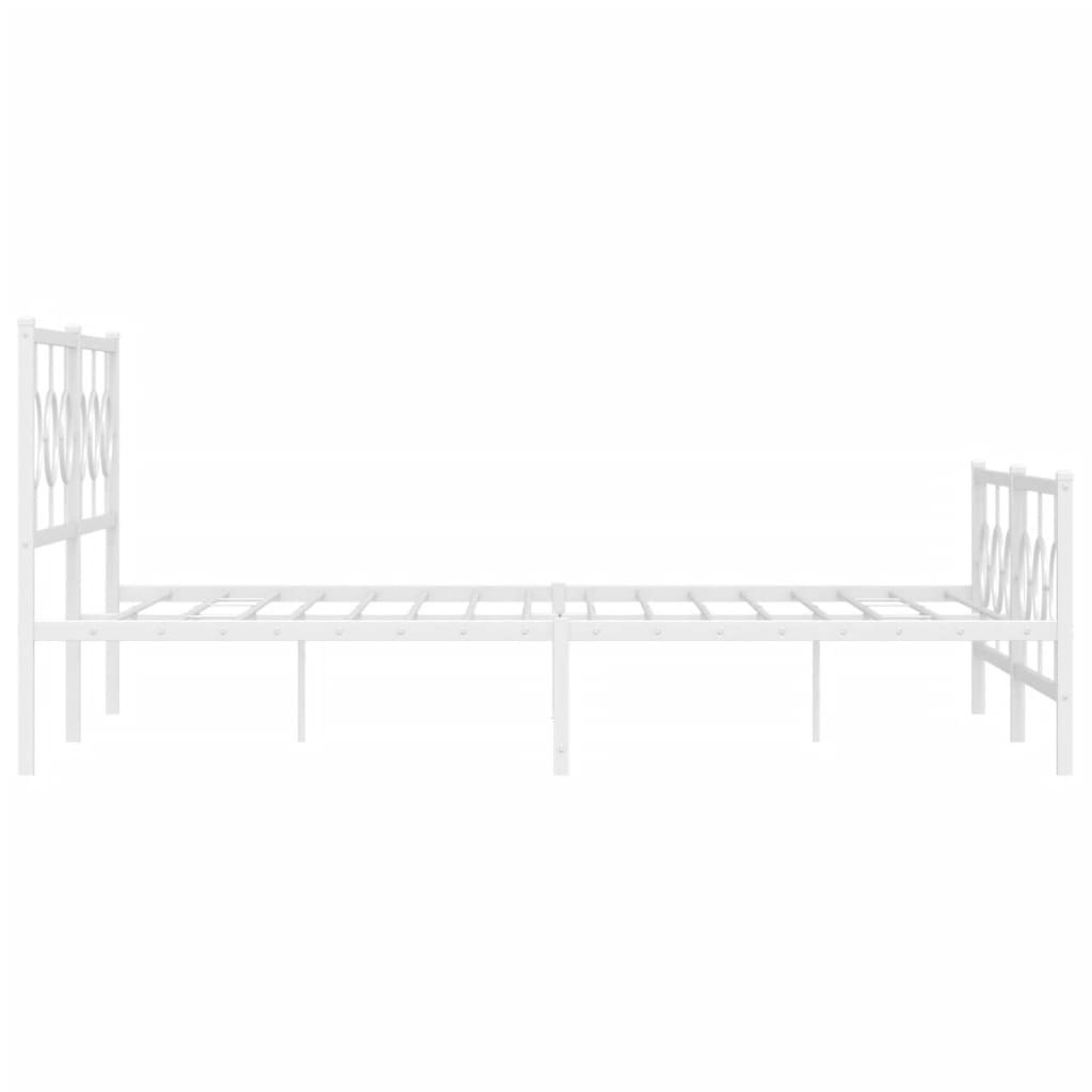 Giroletto con Testiera e Pediera Metallo Bianco 183x213 cm
