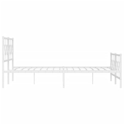 Giroletto con Testiera e Pediera Metallo Bianco 183x213 cm