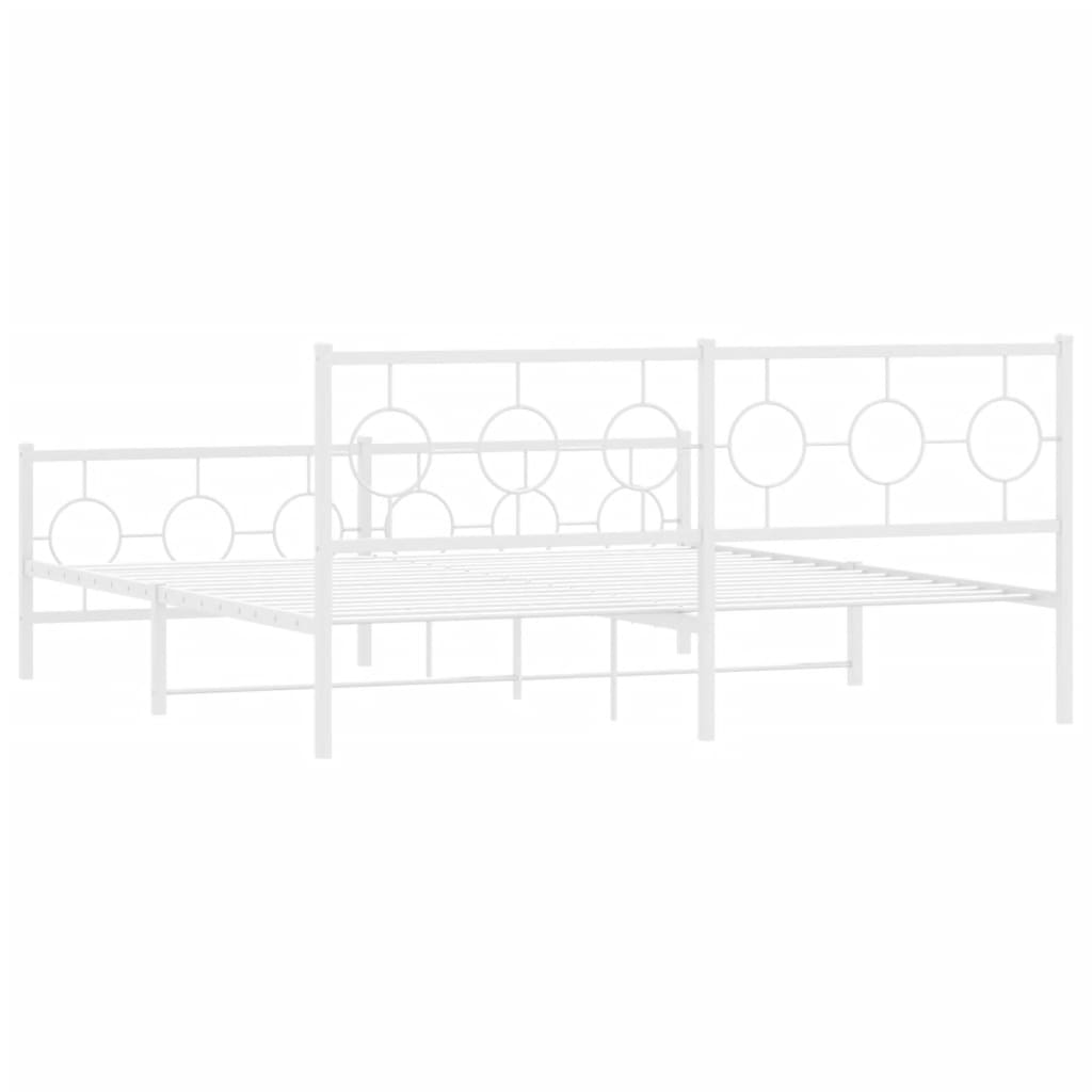 Giroletto con Testiera e Pediera Metallo Bianco 183x213 cm