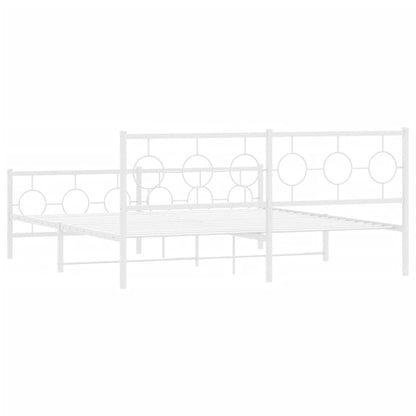 Giroletto con Testiera e Pediera Metallo Bianco 183x213 cm