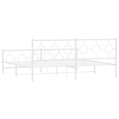 Giroletto con Testiera e Pediera Metallo Bianco 193x203 cm - homemem39