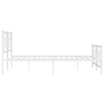 Giroletto con Testiera e Pediera Metallo Bianco 200x200 cm