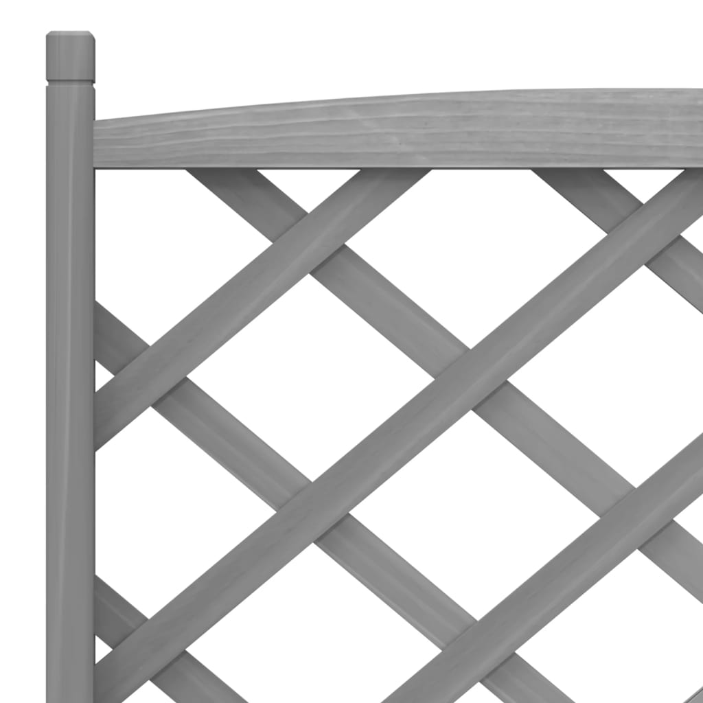 Planter with Gray Trellis in Solid Fir Wood