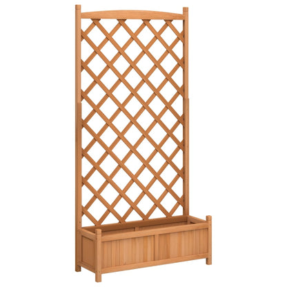 Fioriera con Traliccio Marrone 90x35x180 cm in Massello di Abete - homemem39