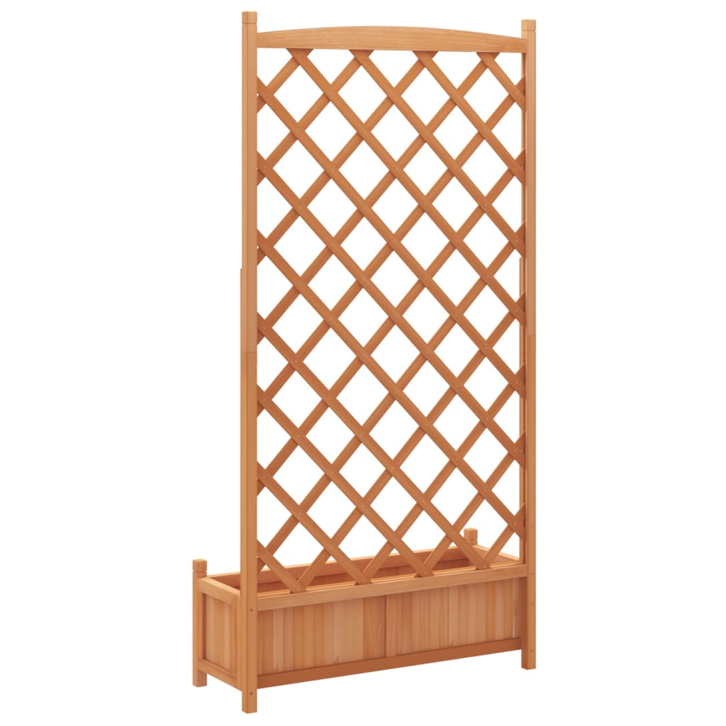 Fioriera con Traliccio Marrone 90x35x180 cm in Massello di Abete - homemem39