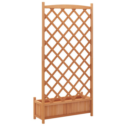 Fioriera con Traliccio Marrone 90x35x180 cm in Massello di Abete - homemem39