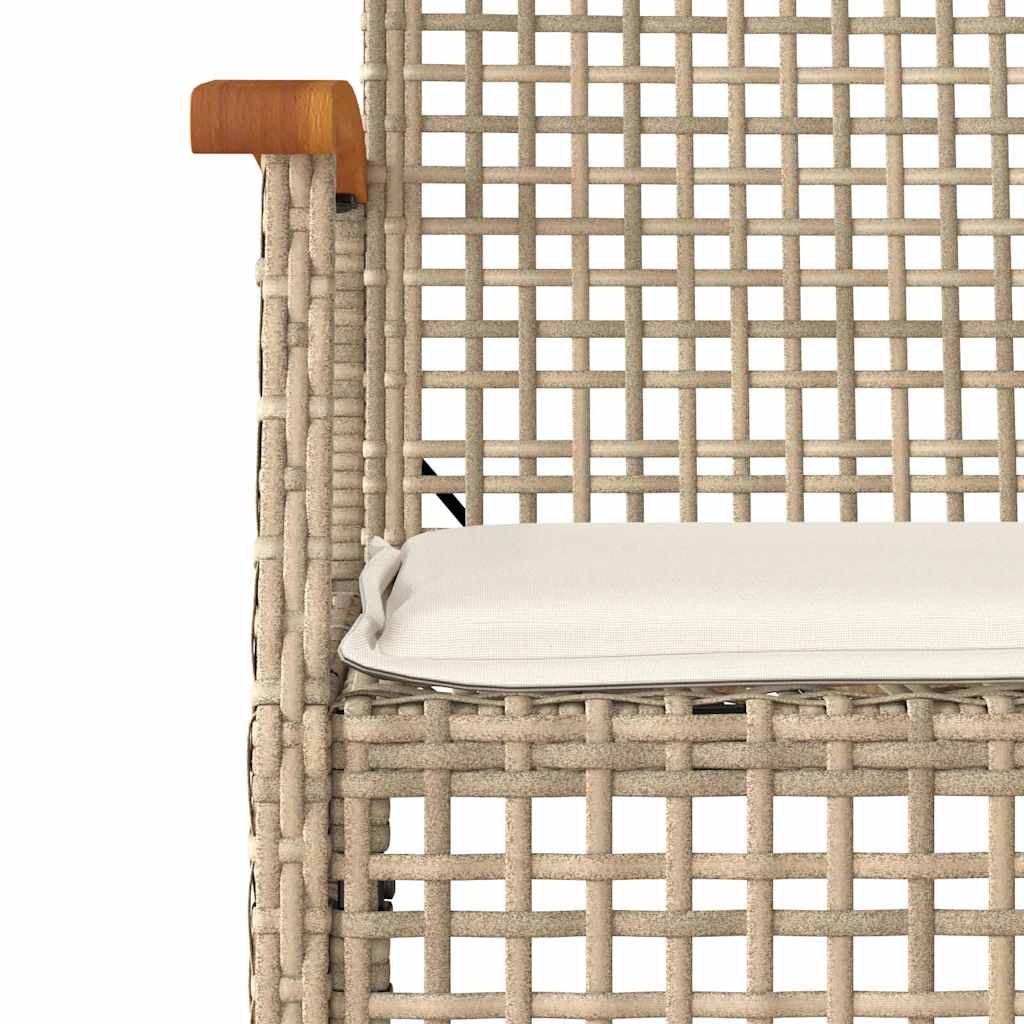 Set da Bistrò 3 pz con Cuscini Beige Polyrattan e Legno Acacia | homemem39