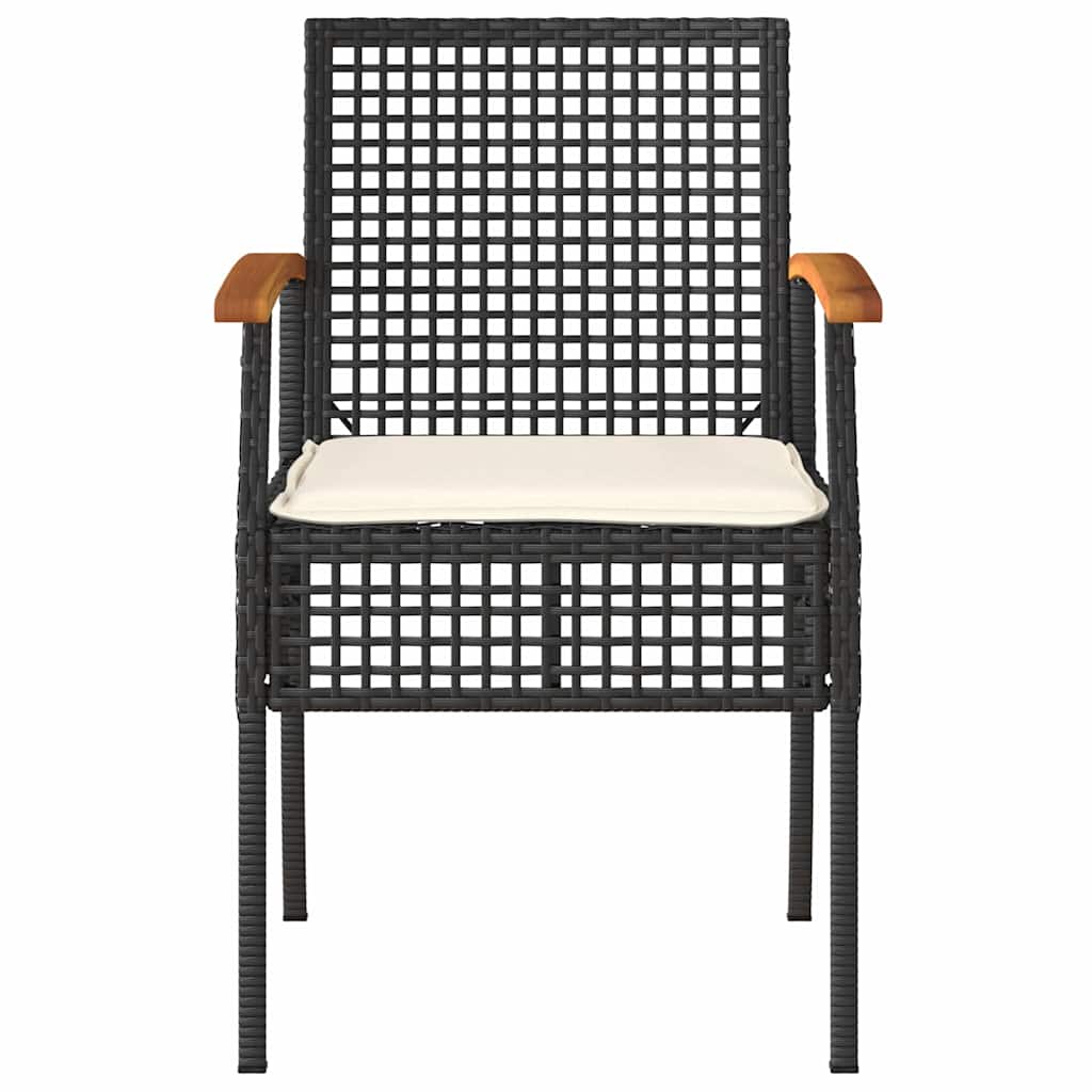 Set Divani da Giardino 4 pz con Cuscini Nero in Polyrattan | homemem39