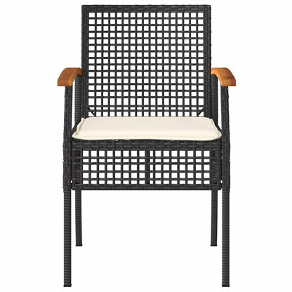 Set Divani da Giardino 4 pz con Cuscini Nero in Polyrattan | homemem39