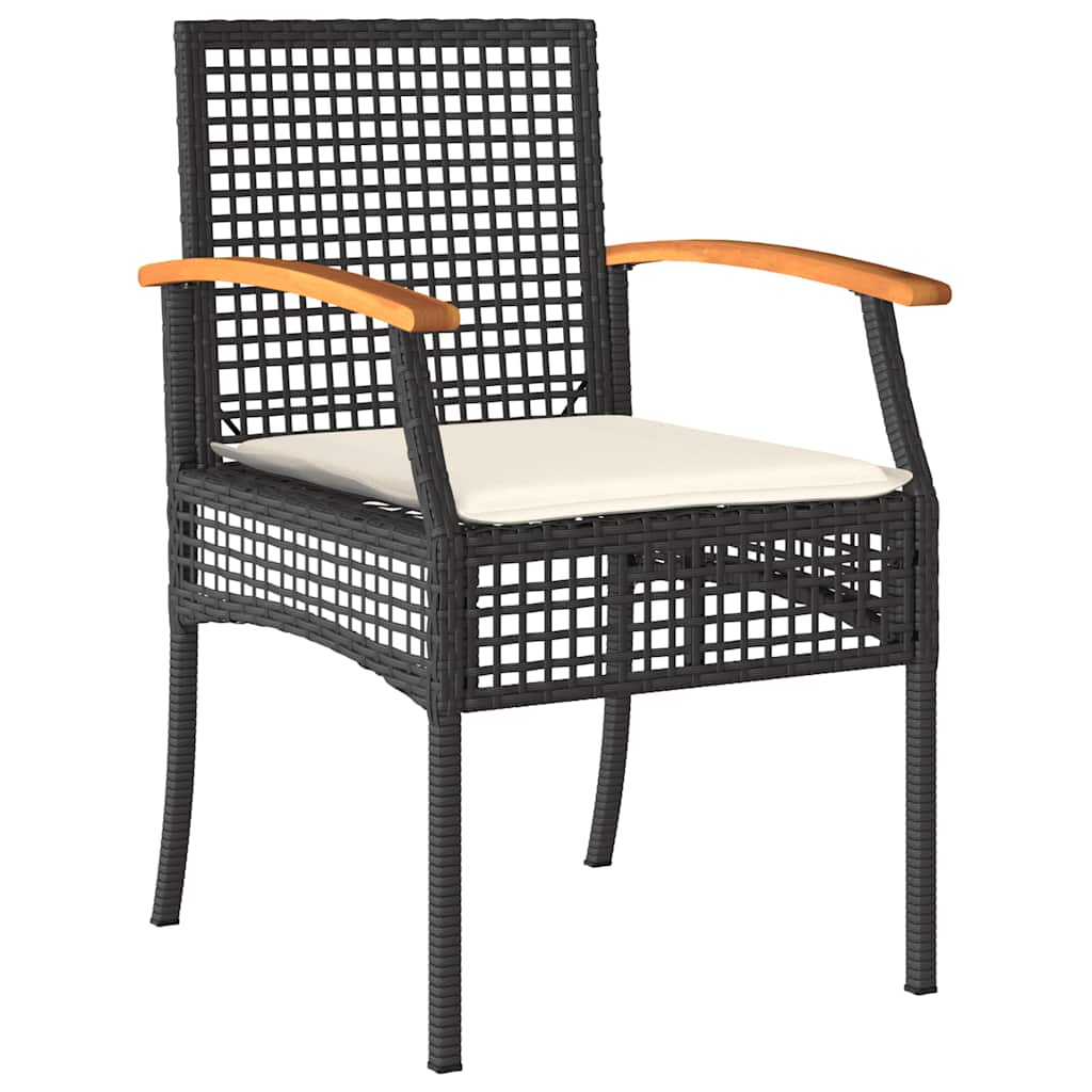 Set Divani da Giardino 4 pz con Cuscini Nero in Polyrattan | homemem39