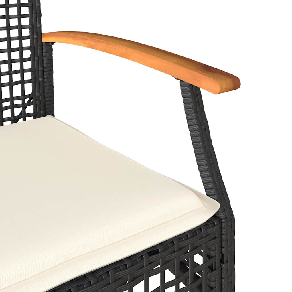 Set Divani da Giardino 4 pz con Cuscini Nero in Polyrattan | homemem39