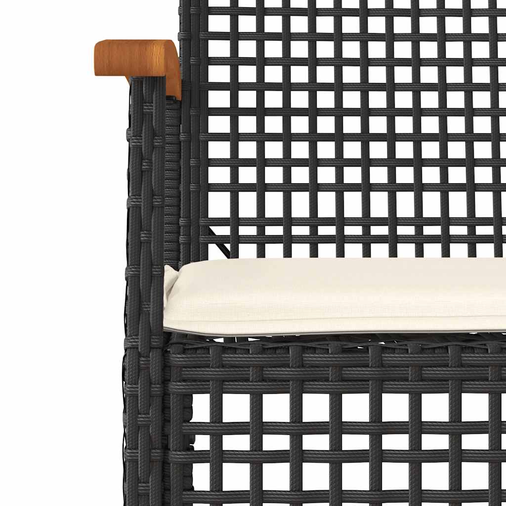 Set Divani da Giardino 4 pz con Cuscini Nero in Polyrattan | homemem39