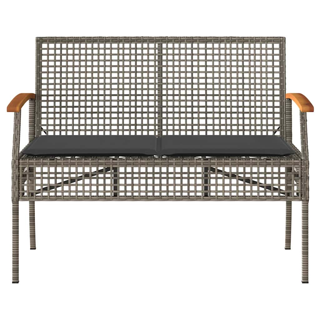 Set Divani da Giardino 4 pz con Cuscini in Polyrattan Grigio | homemem39