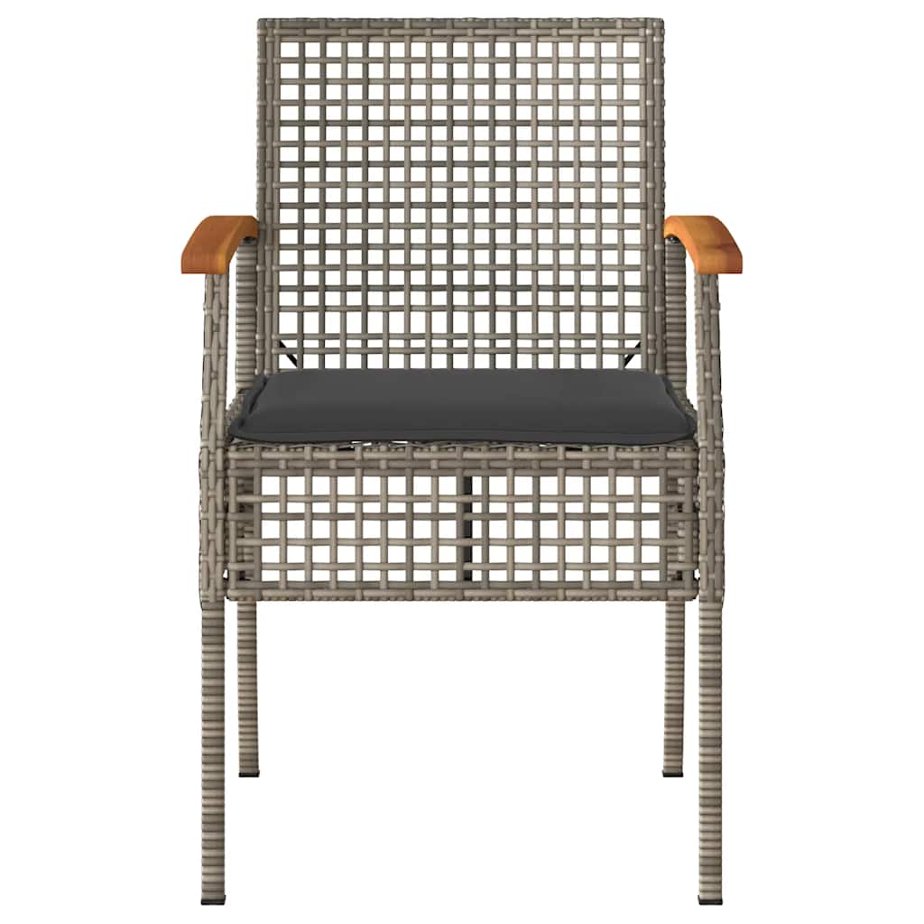 Set Divani da Giardino 4 pz con Cuscini in Polyrattan Grigio | homemem39