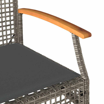 Set Divani da Giardino 4 pz con Cuscini in Polyrattan Grigio | homemem39