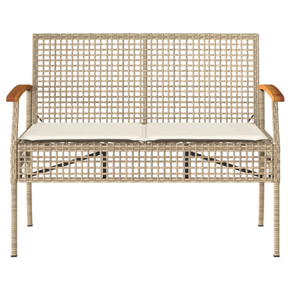 Set Divani da Giardino 4 pz con Cuscini in Polyrattan Beige | homemem39