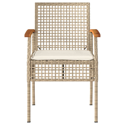 Set Divani da Giardino 4 pz con Cuscini in Polyrattan Beige | homemem39