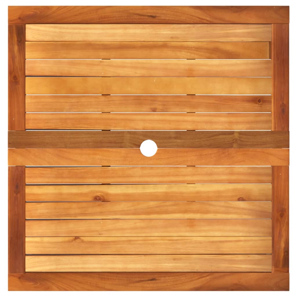 Tavolo da Giardino Beige 80x80x75 cm Polyrattan e Legno Acacia | homemem39
